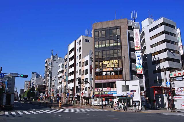 譲渡医院がある東京都文京区の街並み