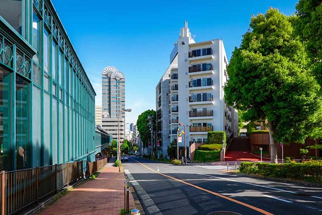 譲渡医院がある東京都渋谷区の街並み