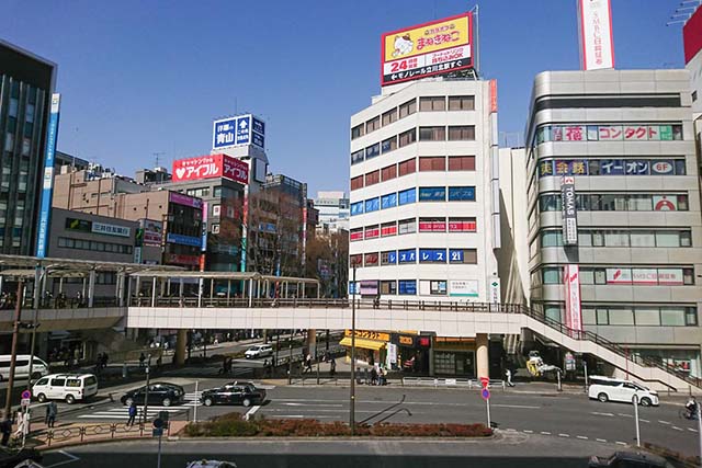 譲渡医院がある東京都立川市の街並み