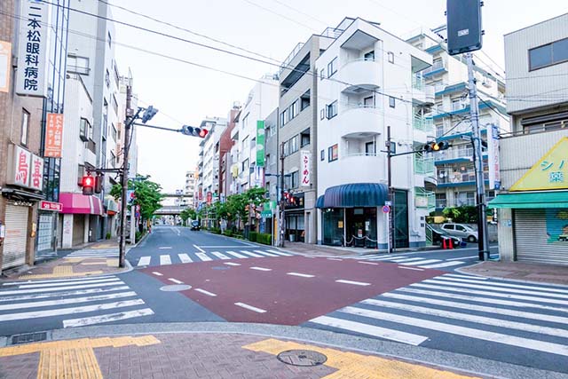 譲渡医院がある東京都江戸川区の街並み